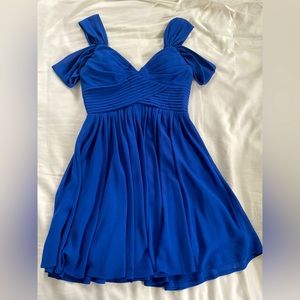 Lulus Come Away With Me Royal Blue Skater Dress, size S